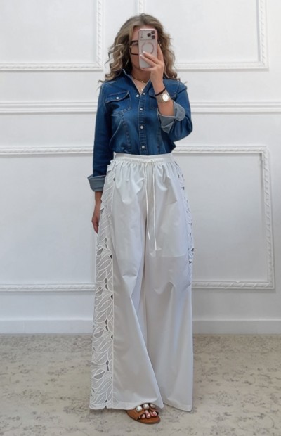 Παντελόνα με κιπούρ λεπτομέρειες