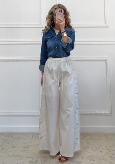 Παντελόνα με κιπούρ λεπτομέρειες