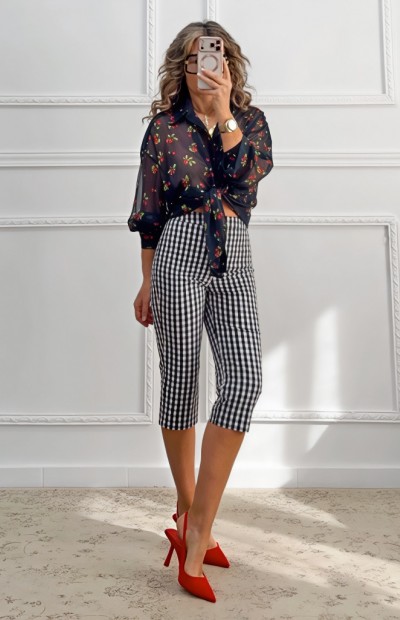 Παντελόνι κάπρι καρό