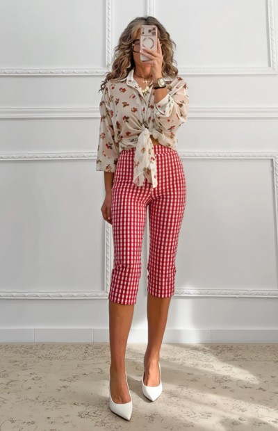 Παντελόνι κάπρι καρό