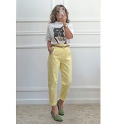 Mom fit παντελόνι baby yellow Mom fit παντελόνι baby yellow