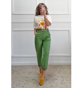 Mom fit παντελόνι πράσινο