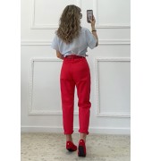 Mom fit παντελόνι κόκκινο Mom fit παντελόνι κόκκινο