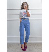Mom fit παντελόνι baby blue Mom fit παντελόνι baby blue