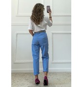 Mom fit παντελόνι baby blue Mom fit παντελόνι baby blue