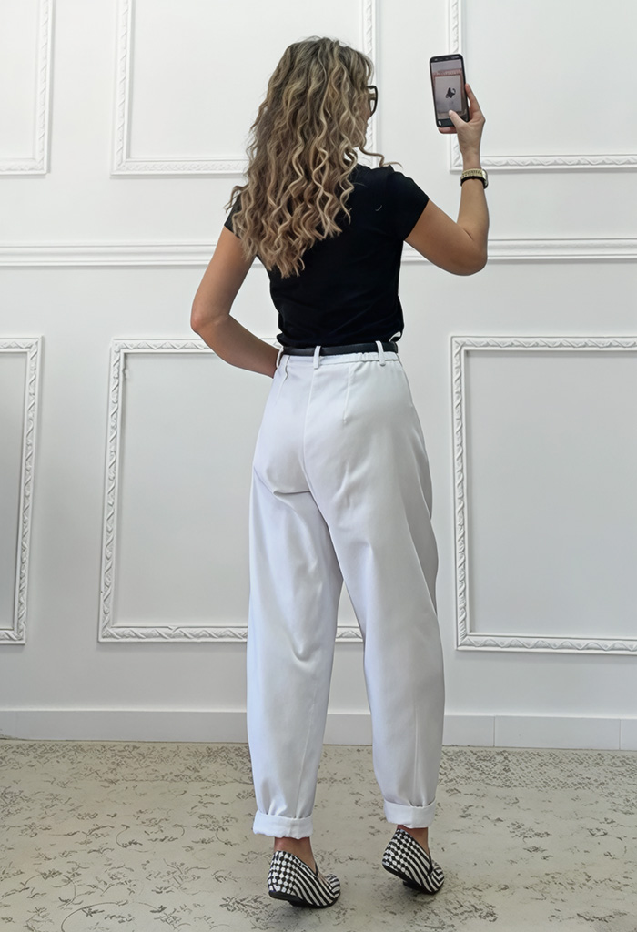Παντελόνι denim λευκό Παντελόνι denim λευκό