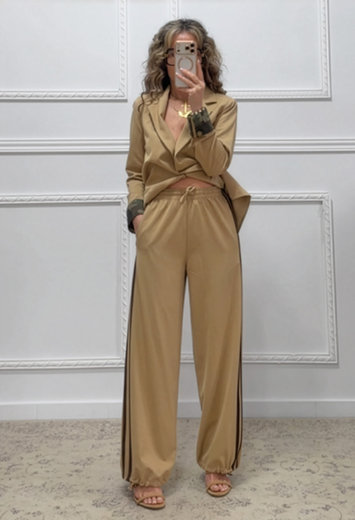 Παντελόνα με ρίγα μπεζ