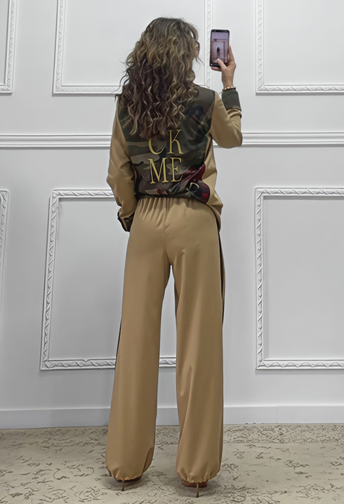 Παντελόνα με ρίγα μπεζ