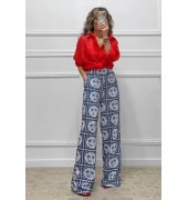 Wide leg παντελόνα