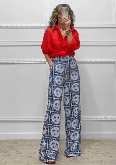Wide leg παντελόνα