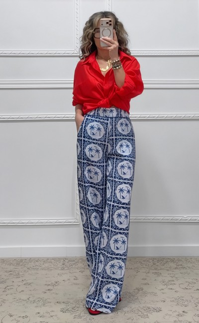 Ημιδιάφανο πουκάμισο κόκκινο