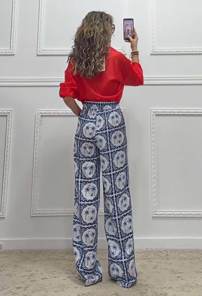 Wide leg παντελόνα