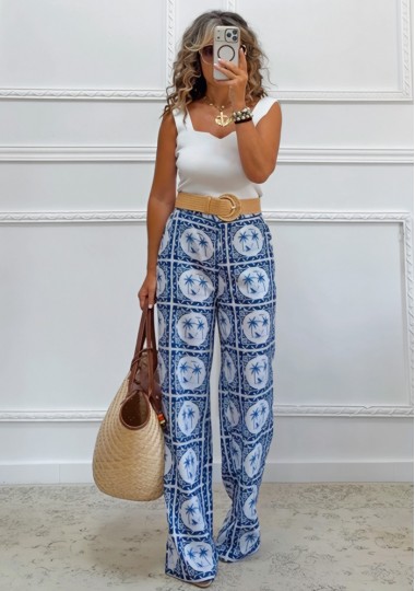 Wide leg παντελόνα