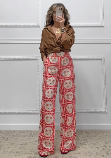 Wide leg παντελόνα