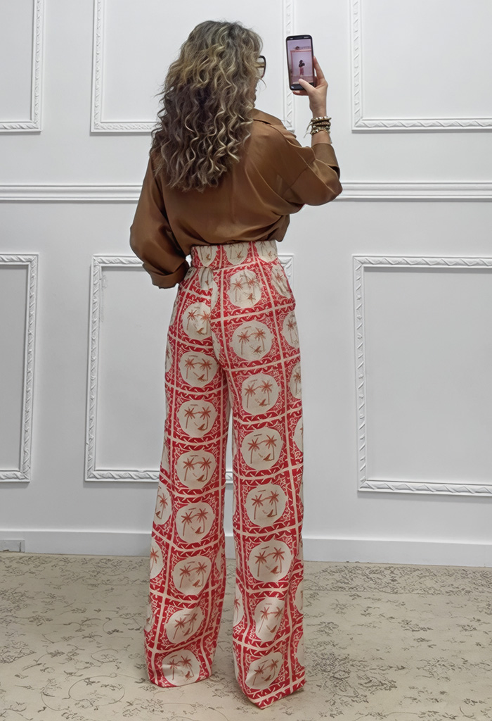 Wide leg παντελόνα