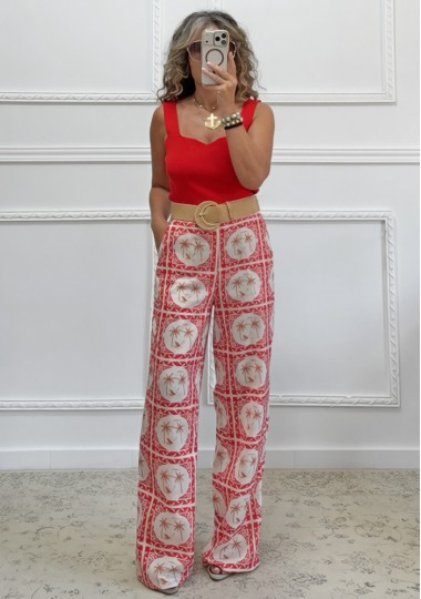 Wide leg παντελόνα