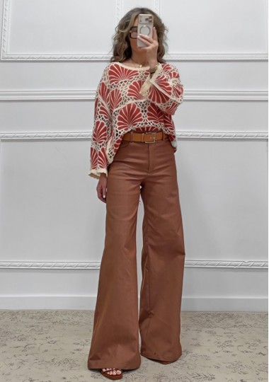 Wide leg παντελόνι