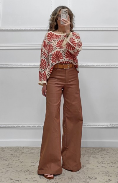 Wide leg παντελόνι