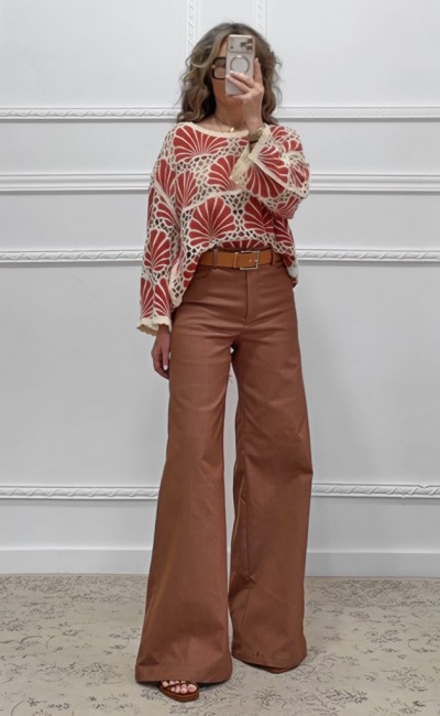 Wide leg παντελόνι