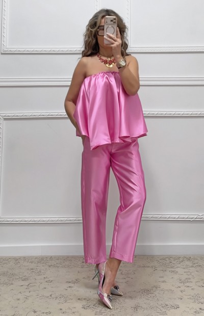 Tapered παντελόνι φούξια