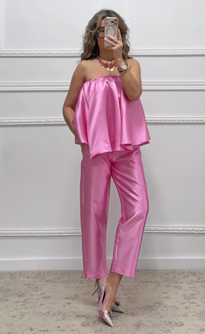 Tapered παντελόνι φούξια