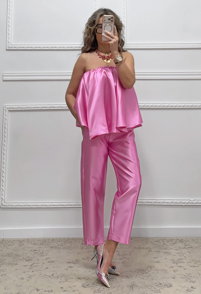 Tapered παντελόνι φούξια