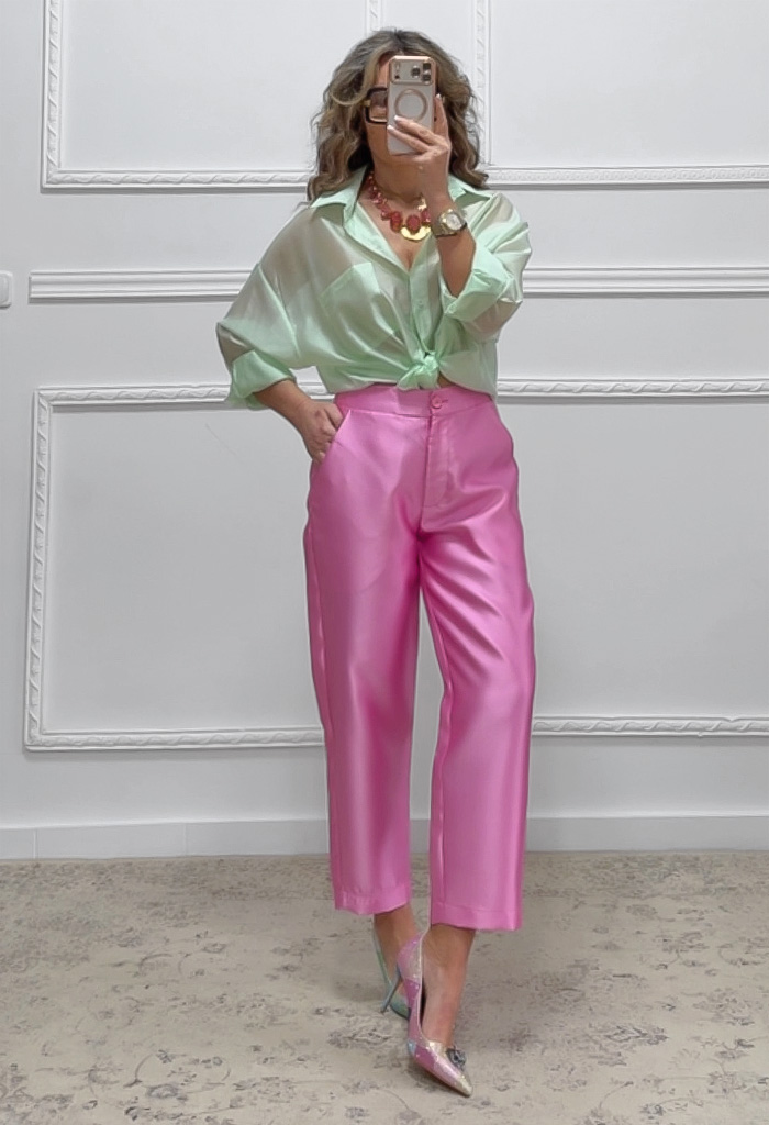 Tapered παντελόνι φούξια