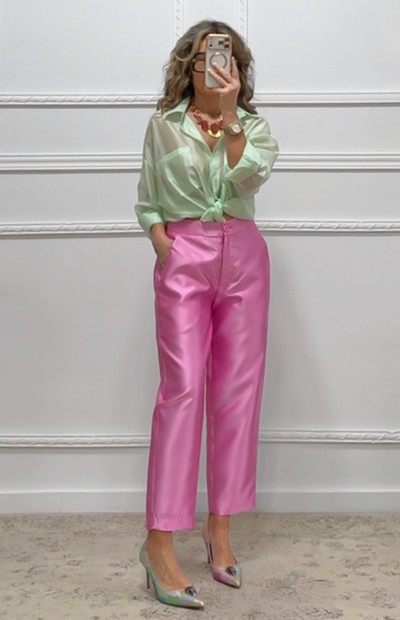 Tapered παντελόνι φούξια