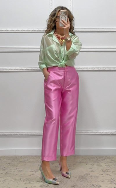 Tapered παντελόνι φούξια