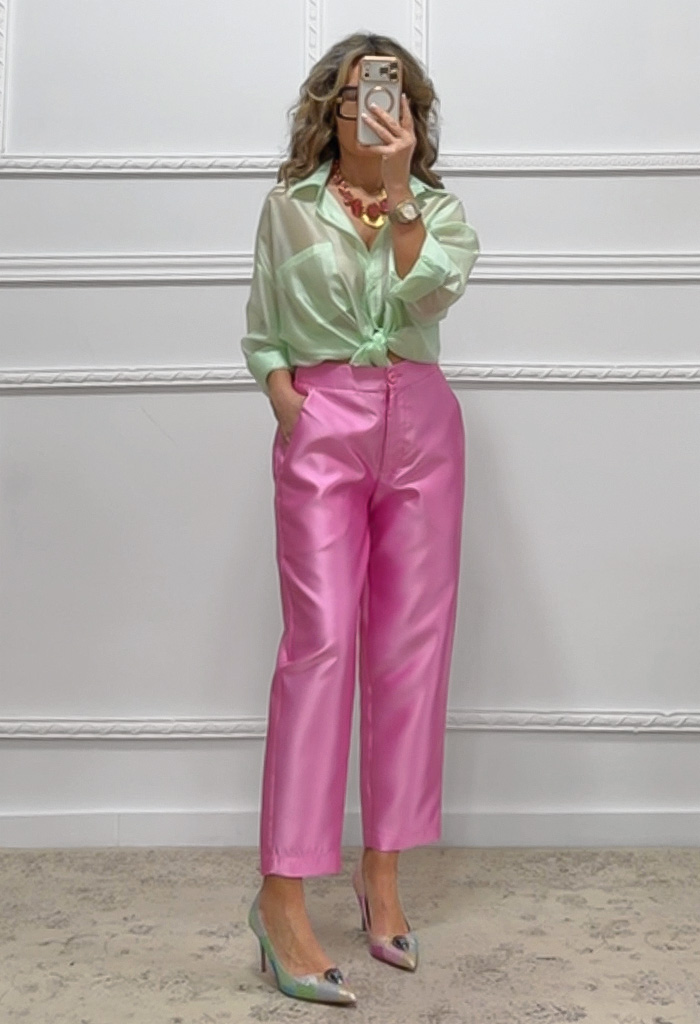 Tapered παντελόνι φούξια