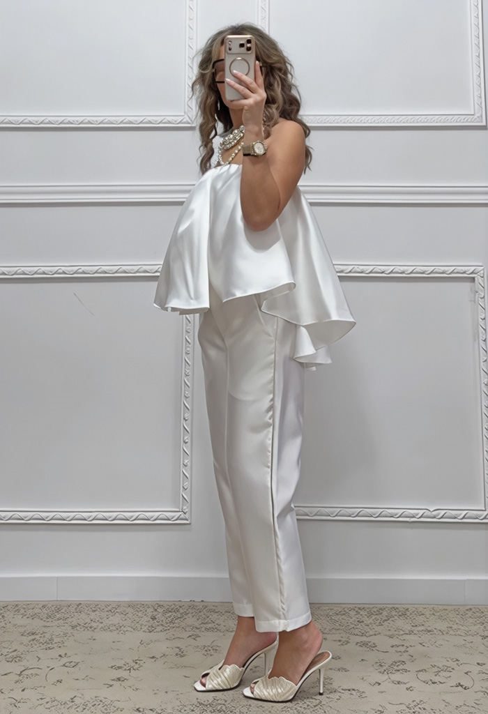 Tapered παντελόνι λευκό