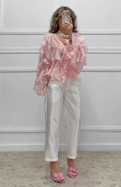 Tapered παντελόνι λευκό