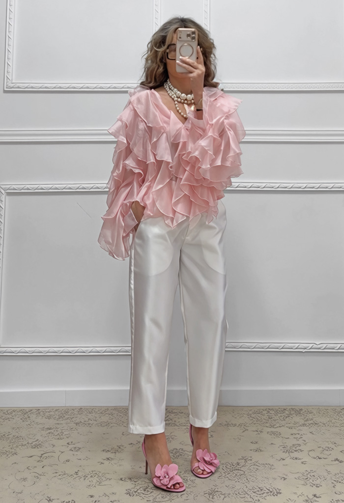 Tapered παντελόνι λευκό