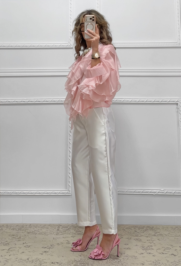 Tapered παντελόνι λευκό