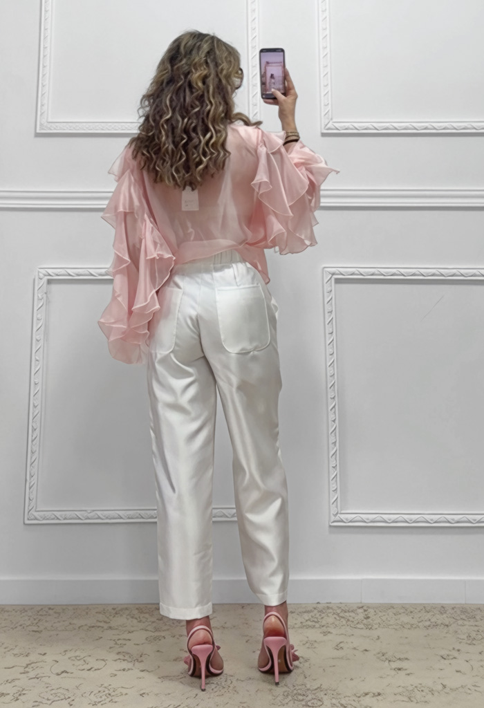 Tapered παντελόνι λευκό