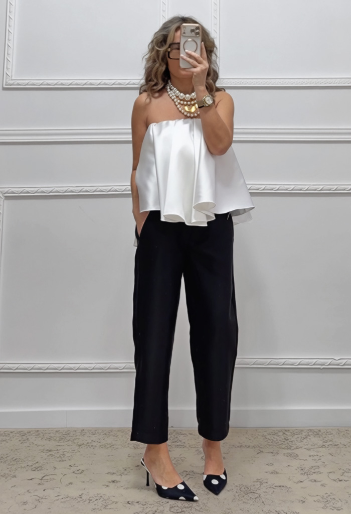 Στράπλες τοπ λευκό