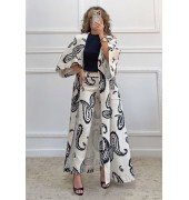 Εφαρμοστό παντελόνι εμπριμέ