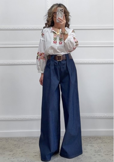 Ψηλόμεση παντελόνα μπλε