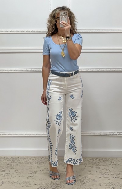 Παντελόνι με κεντήματα