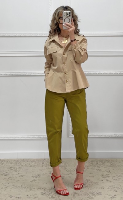 Mom fit παντελόνι πράσινο