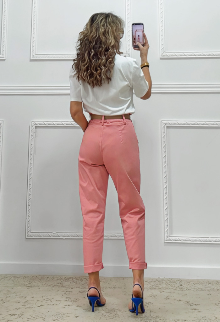 Mom fit παντελόνι ροζ