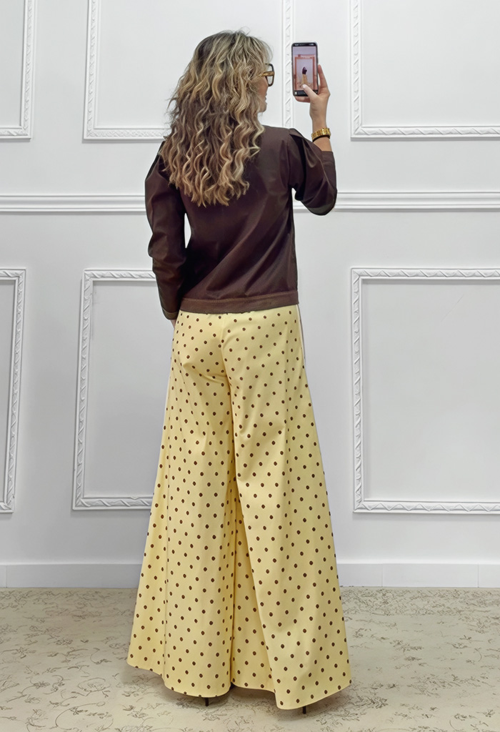 Πουά παντελόνα κίτρινη