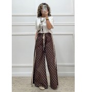 Πουά παντελόνα καφέ