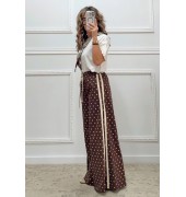 Πουά παντελόνα καφέ