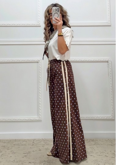 Πουά παντελόνα καφέ