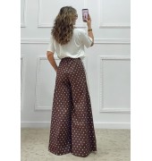 Πουά παντελόνα καφέ