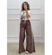 Πουά παντελόνα καφέ