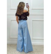 Πουά παντελόνα γαλάζια
