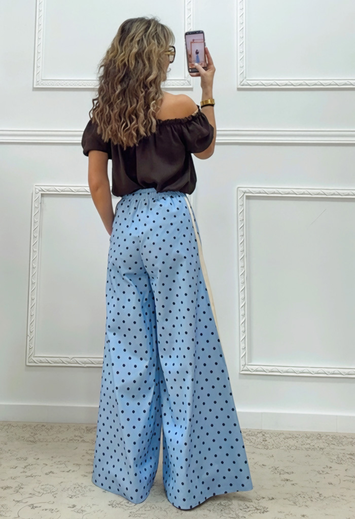 Πουά παντελόνα γαλάζια