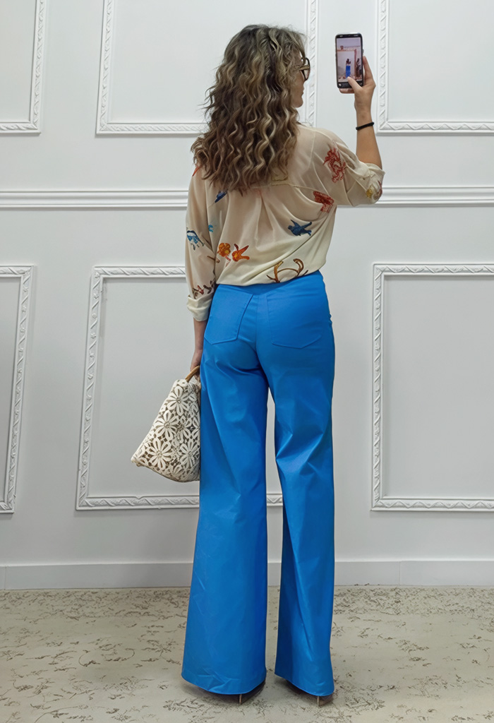 Wide leg παντελόνι